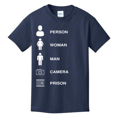 Person, Woman, Man, Camera, PRISON Design Kids T-Shirt