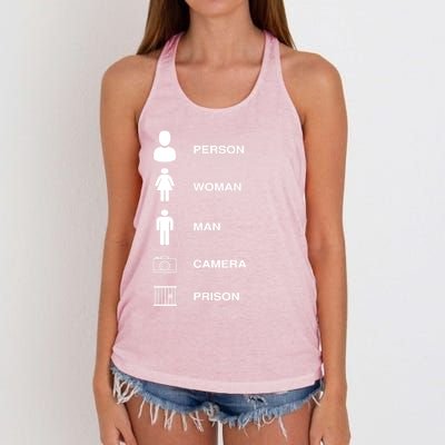 Person, Woman, Man, Camera, PRISON Design Women's Knotted Racerback Tank