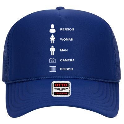 Person, Woman, Man, Camera, PRISON Design High Crown Mesh Back Trucker Hat