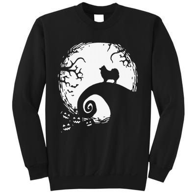 Pomeranian With Moon Halloween Sweatshirt