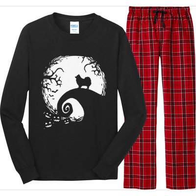 Pomeranian With Moon Halloween Long Sleeve Pajama Set