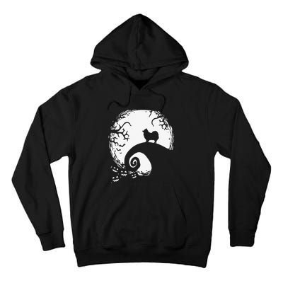 Pomeranian With Moon Halloween Tall Hoodie