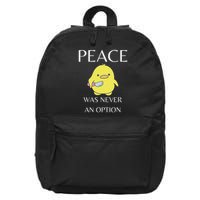 Peace Was Never An Option Duck With Knife Duck With Knife 16 in Basic Backpack