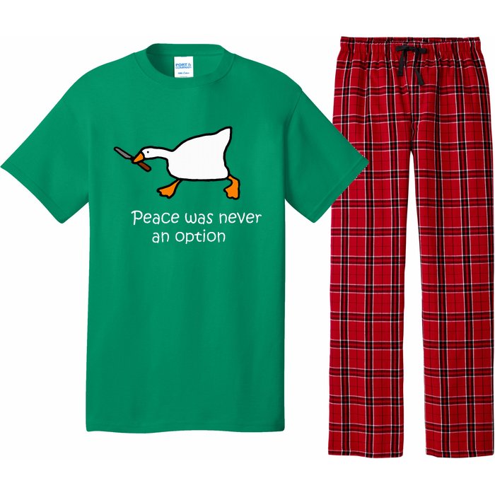 Peace Was Never An Option Murder Duck Goose Meme Pajama Set