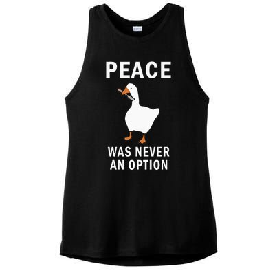 Peace Was Never An Option Goose Meme Ladies PosiCharge Tri-Blend Wicking Tank