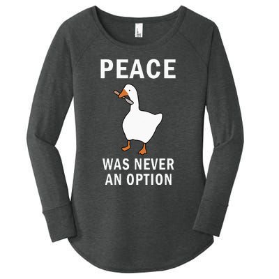 Peace Was Never An Option Goose Meme Women's Perfect Tri Tunic Long Sleeve Shirt