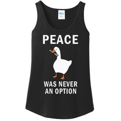 Peace Was Never An Option Goose Meme Ladies Essential Tank