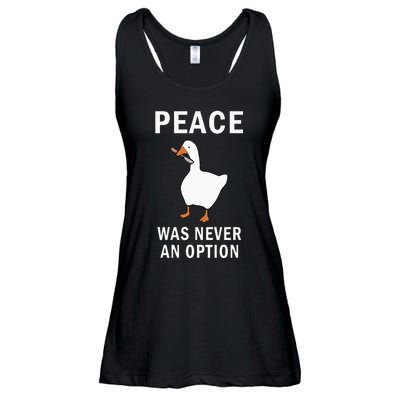 Peace Was Never An Option Goose Meme Ladies Essential Flowy Tank