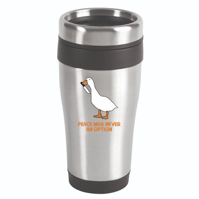 Peace Was Never An Option Goose Meme 16oz Travel Tumbler