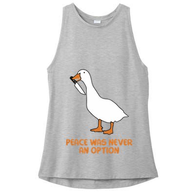 Peace Was Never An Option Goose Meme Ladies PosiCharge Tri-Blend Wicking Tank