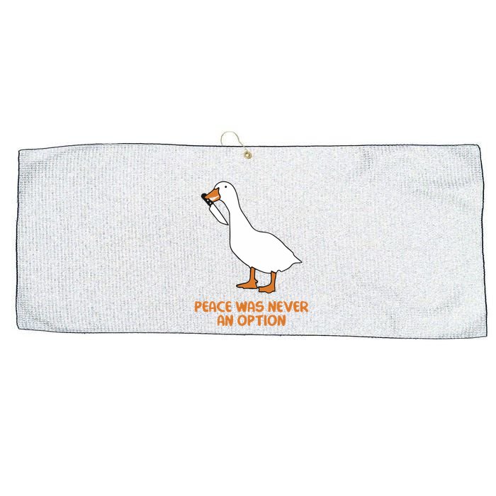 Peace Was Never An Option Goose Meme Large Microfiber Waffle Golf Towel