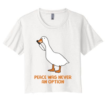 Peace Was Never An Option Goose Meme Crop Top