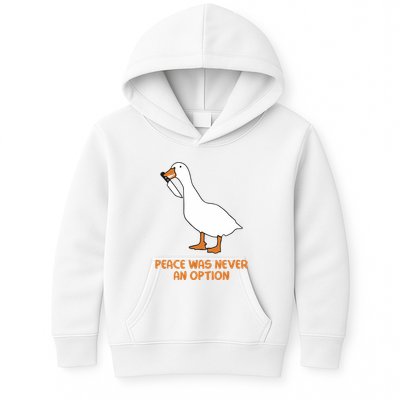 Peace Was Never An Option Goose Meme Kids Hoodie