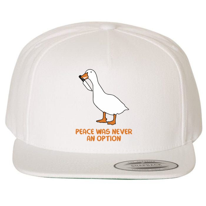 Peace Was Never An Option Goose Meme Wool Snapback Cap