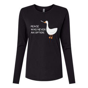 Peace Was Never An Option Angry Goose With Knife Womens Cotton Relaxed Long Sleeve T-Shirt