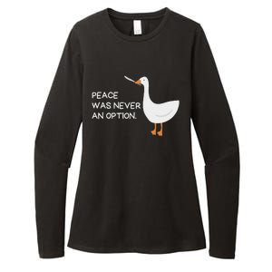 Peace Was Never An Option Angry Goose With Knife Womens CVC Long Sleeve Shirt