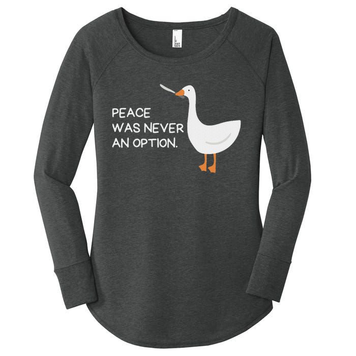 Peace Was Never An Option Angry Goose With Knife Women's Perfect Tri Tunic Long Sleeve Shirt