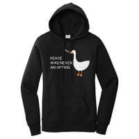 Peace Was Never An Option Angry Goose With Knife Women's Pullover Hoodie