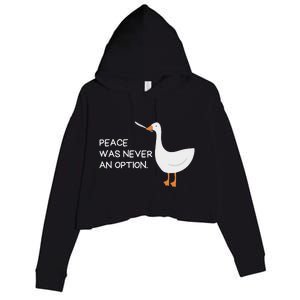 Peace Was Never An Option Angry Goose With Knife Crop Fleece Hoodie