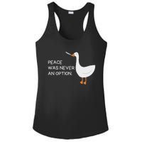 Peace Was Never An Option Angry Goose With Knife Ladies PosiCharge Competitor Racerback Tank