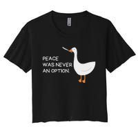 Peace Was Never An Option Angry Goose With Knife Women's Crop Top Tee