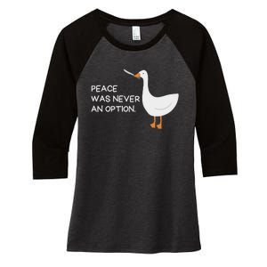 Peace Was Never An Option Angry Goose With Knife Women's Tri-Blend 3/4-Sleeve Raglan Shirt