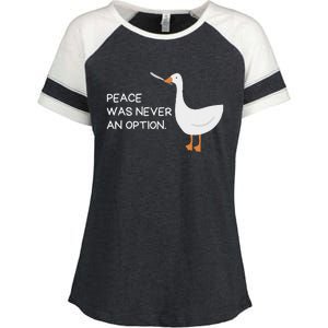 Peace Was Never An Option Angry Goose With Knife Enza Ladies Jersey Colorblock Tee