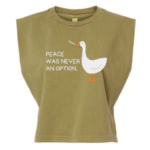 Peace Was Never An Option Angry Goose With Knife Garment-Dyed Women's Muscle Tee