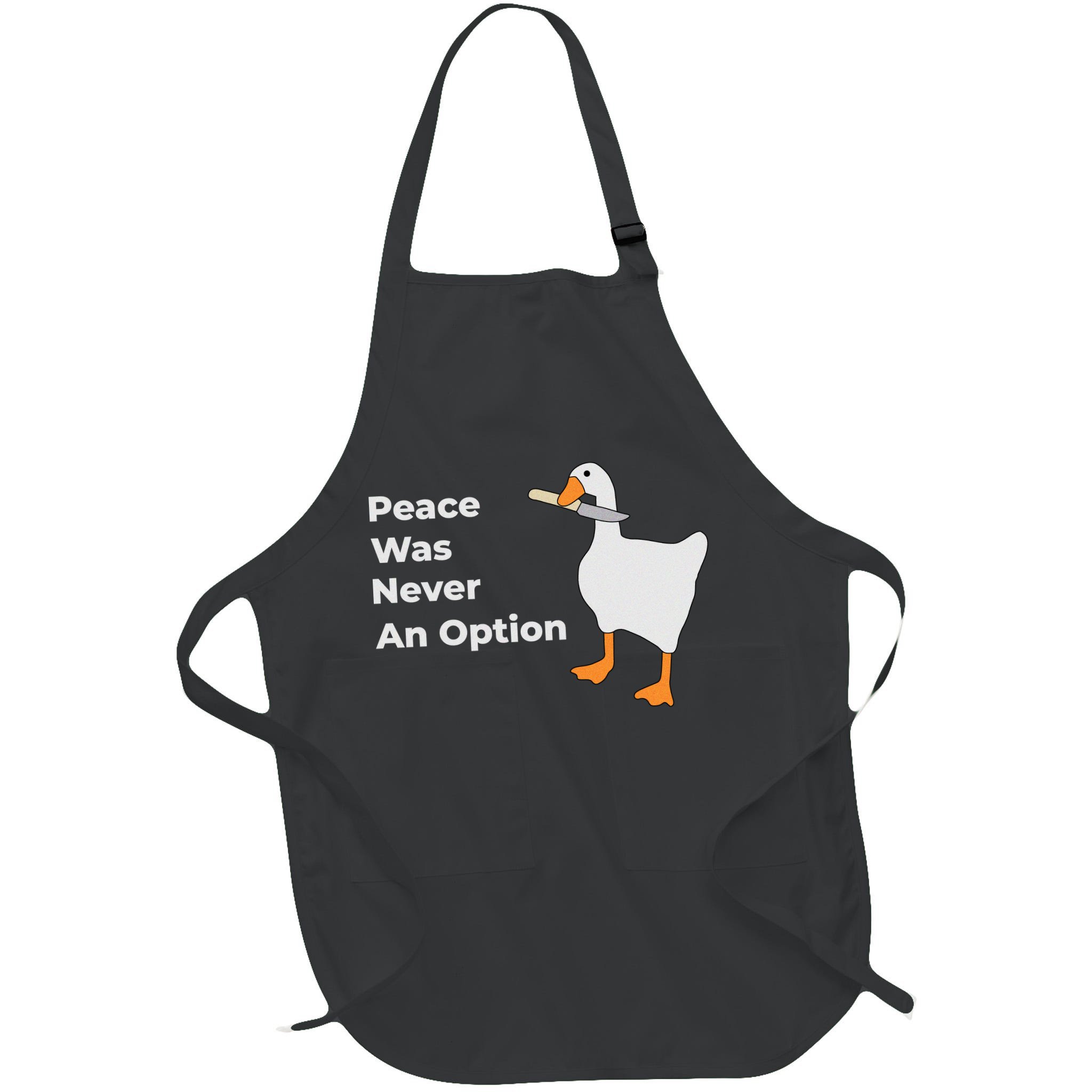 Peace Was Never An Option Duck Funny Apron