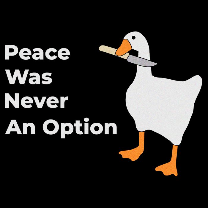 Peace Was Never An Option Duck Funny Button