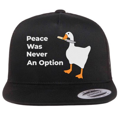 Peace Was Never An Option Duck Funny Flat Bill Trucker Hat