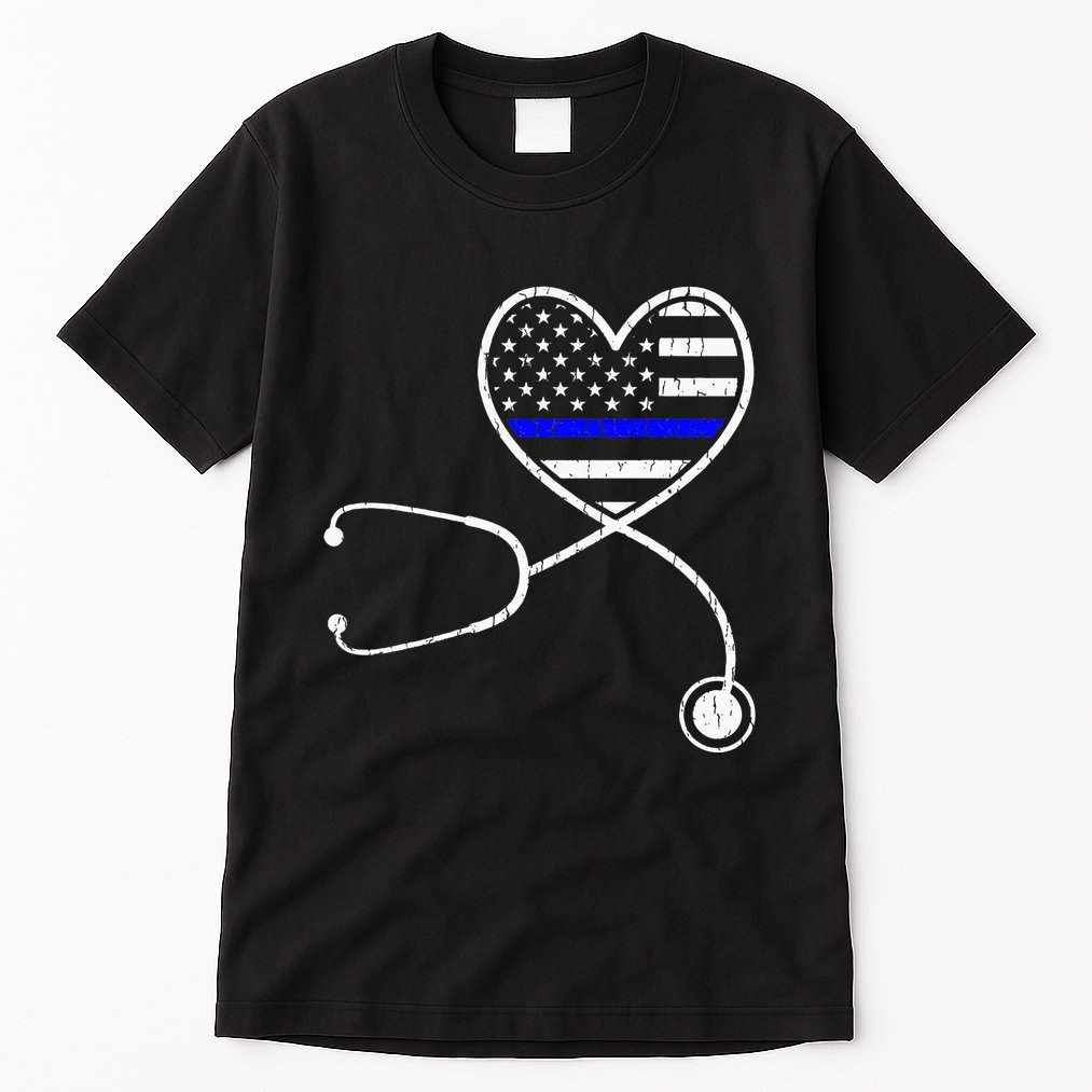 Police Wife Nurse Life Funny Police Officer Tall T-Shirt