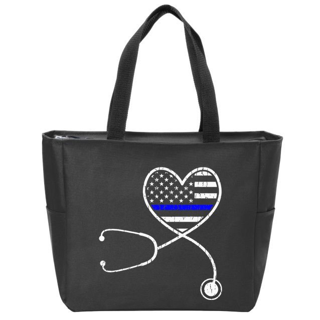 Police Wife Nurse Life Funny Police Officer Zip Tote Bag