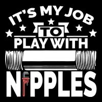 Play With Nipples | Funny Plumber + Pipefitter Drawstring Bag