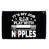 Play With Nipples | Funny Plumber + Pipefitter Grommeted Golf Towel