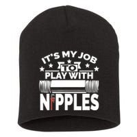 Play With Nipples | Funny Plumber + Pipefitter Short Acrylic Beanie