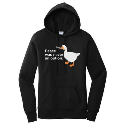 Peace Was Never An Option Funny Goose  Women's Pullover Hoodie