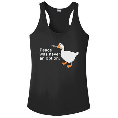 Peace Was Never An Option Funny Goose  Ladies PosiCharge Competitor Racerback Tank