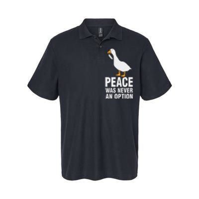 Peace Was Never An Option  Goose Meme  Softstyle Adult Sport Polo