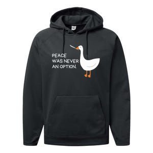 Peace Was Never An Option Angry Goose With Knife Performance Fleece Hoodie