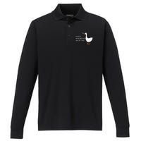 Peace Was Never An Option Angry Goose With Knife Performance Long Sleeve Polo