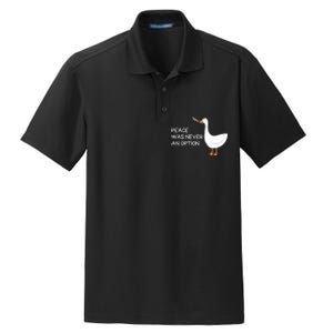 Peace Was Never An Option Angry Goose With Knife Dry Zone Grid Polo