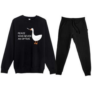 Peace Was Never An Option Angry Goose With Knife Premium Crewneck Sweatsuit Set