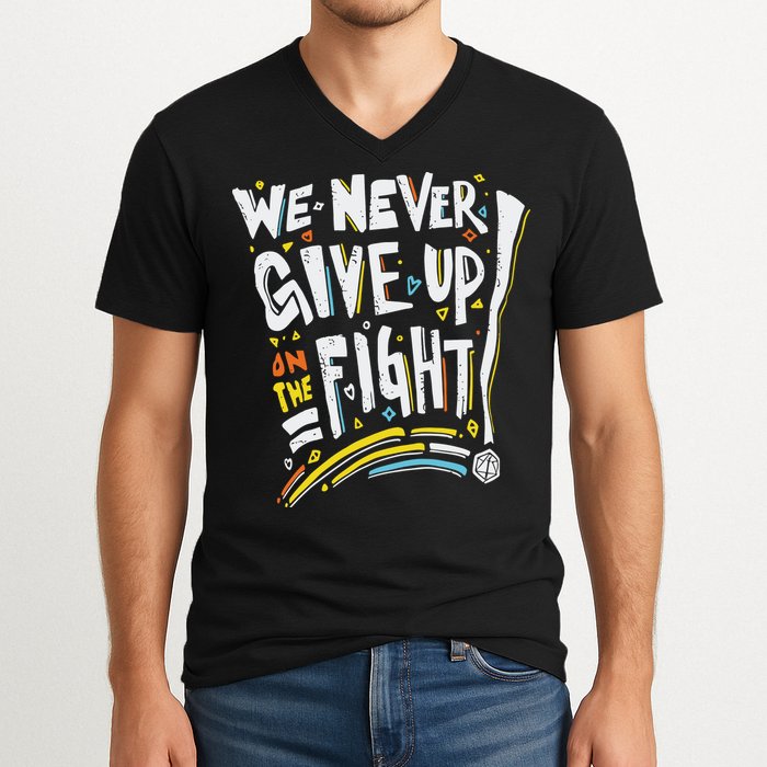 Pride We Never Give Up On The Fight V-Neck T-Shirt