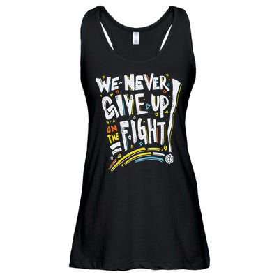 Pride We Never Give Up On The Fight Ladies Essential Flowy Tank
