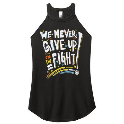 Pride We Never Give Up On The Fight Women's Perfect Tri Rocker Tank