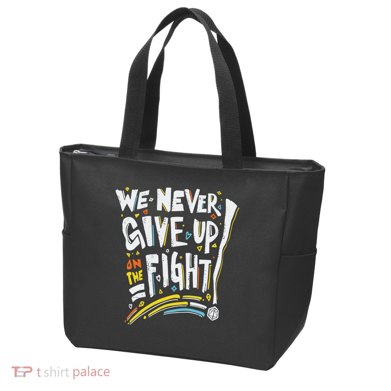 Pride We Never Give Up On The Fight Zip Tote Bag