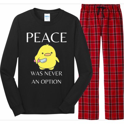 Peace Was Never An Option Duck With Knife Duck With Knife Long Sleeve Pajama Set