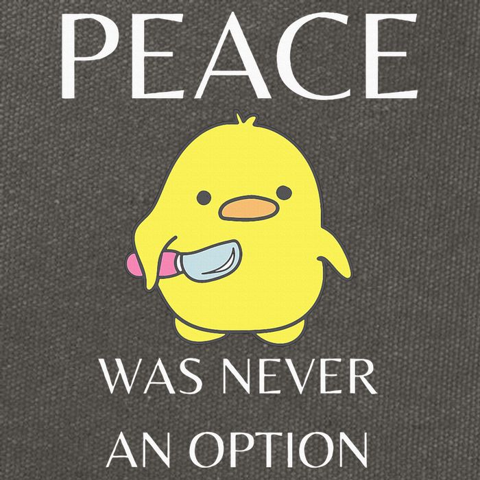 Peace Was Never An Option Duck With Knife Duck With Knife Cotton Canvas Backpack