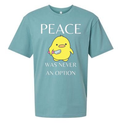 Peace Was Never An Option Duck With Knife Duck With Knife Sueded Cloud Jersey T-Shirt